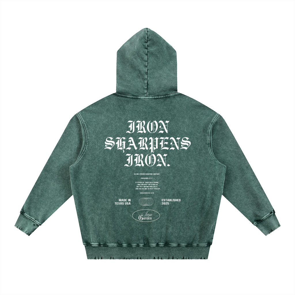 "IRON SHARPENS IRON" SNOW WASH PULLOVER