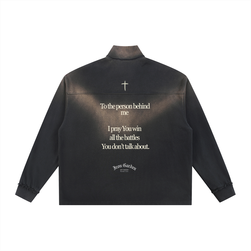 "SILENT BATTLES" QUARTER ZIP SWEATSHIRT