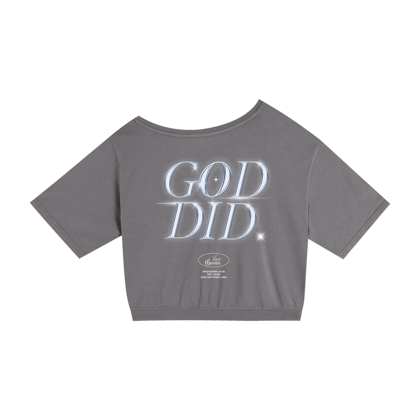 Womens Asymmetric Shoulder "GOD DID" Shirt