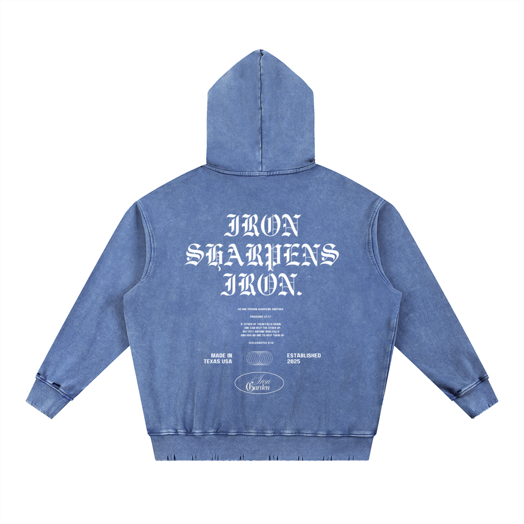 "IRON SHARPENS IRON" SNOW WASH PULLOVER