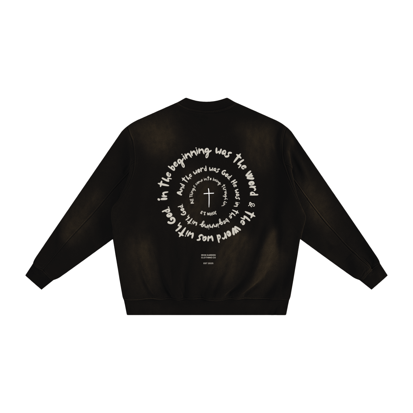 "IN THE BEGINNING" FADED SWEATSHIRT
